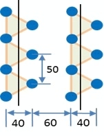 टमाटर की अधिकतम उपज फसल को 40 x 50 x 60 सेमी. के अंतराल पर त्रिकोणाकार रोपण ज्यामिति 