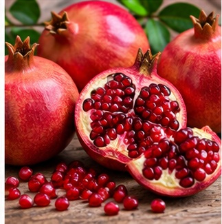 ताजा अनार और लाल दाने Pomegranate