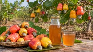 A liquid sweetener from cashew apple