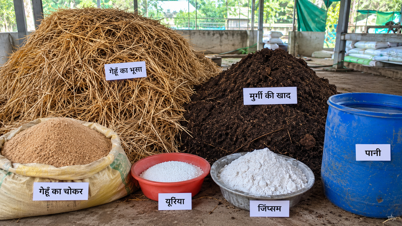 बटन मशरूम के लिए कम्पोस्ट कैसे तैयार करें
